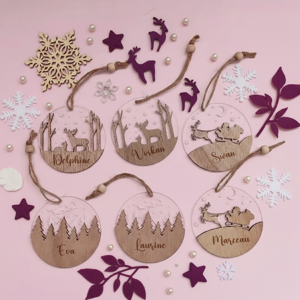 Boule de noël bois & plexi