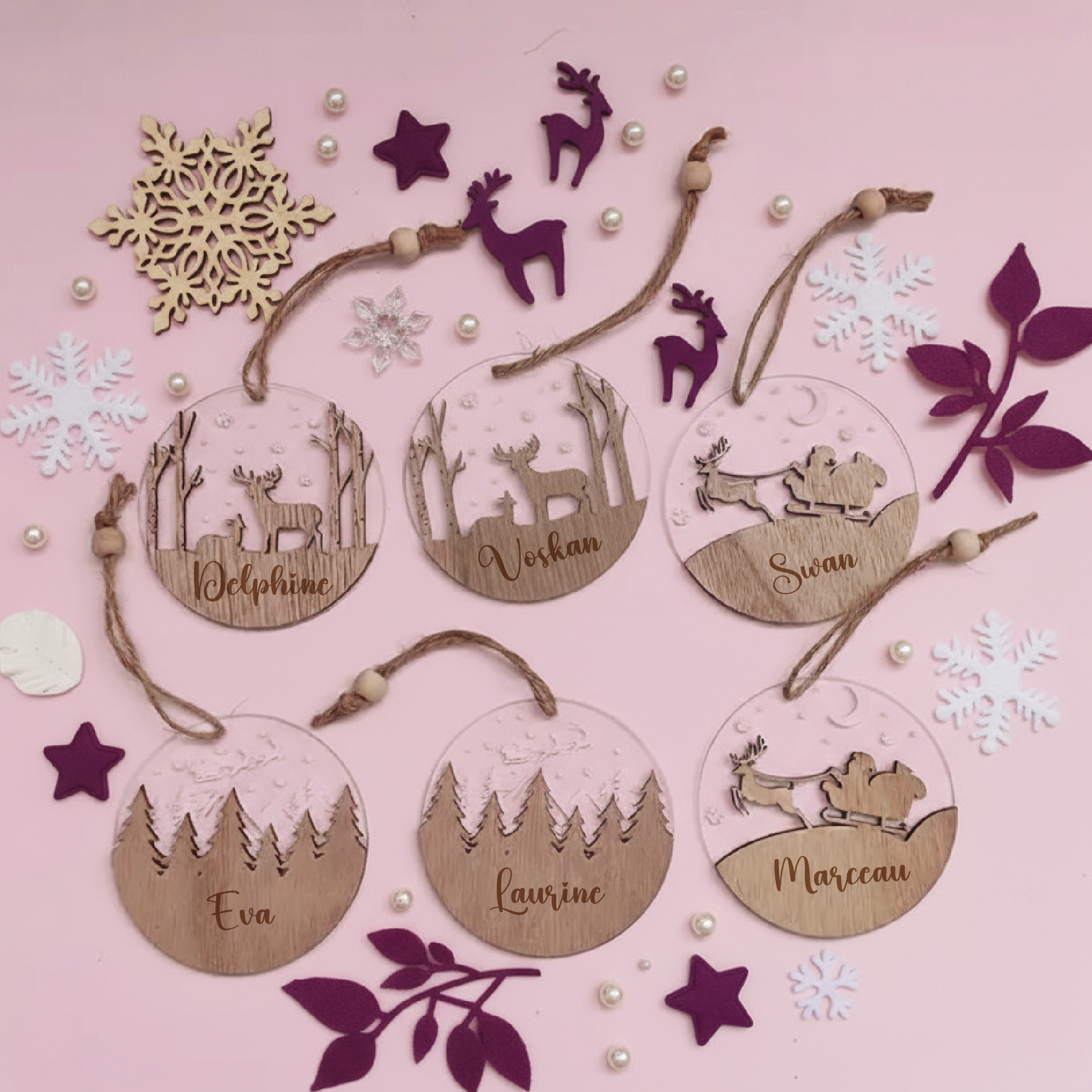 Boule de noël bois & plexi